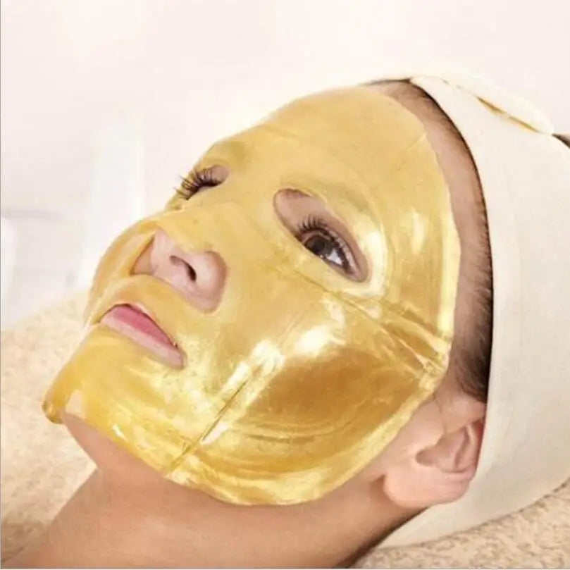 10PCS Gold Bio Collagen Facial Mask SPA Crystal Collagen 24k Gold Beauty Anti Wrinkle Whitening Moisturizing Sheet Mask for Face