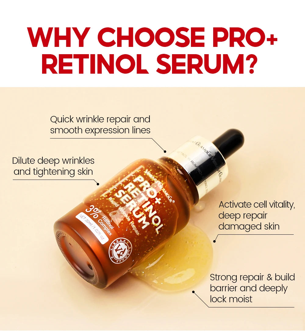 VIBRANT GLAMOUR Retinol Face Serum Pro + 3% Retinol Complex  Facial  Skin Care  30ML