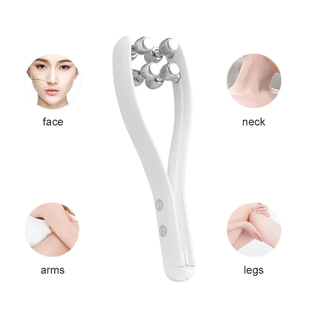 Elecrtic Facial Lifting Roller Face Skin Tighten V-line EMS Body Slimming Massager Double Chin Wrinkle Removal RF Skin Care Tool