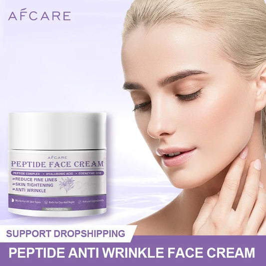 Afcare Peptide Anti Wrinkle Moisturizing Face Cream Anti-aging Hyaluronic Acid Facial Cream Hydrating Nourishing Smooth Skincare